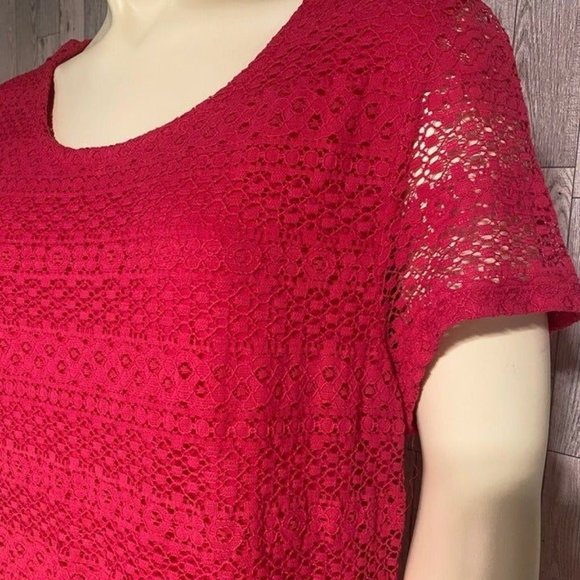 Pink Blouse with Detailed Overlay  Size Large - Picture 3 of 4